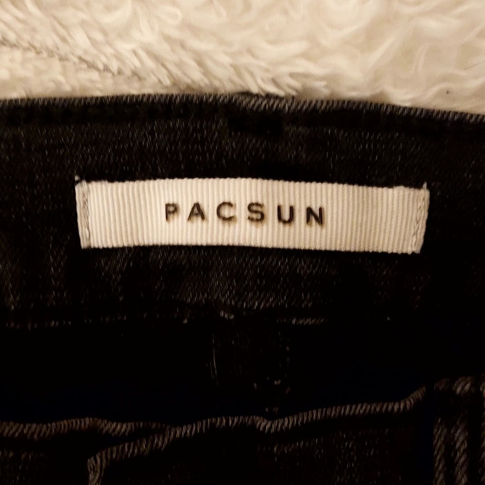 Pacsun Black Denim High Rise Cut Off Jegging - Picture 3 of 6